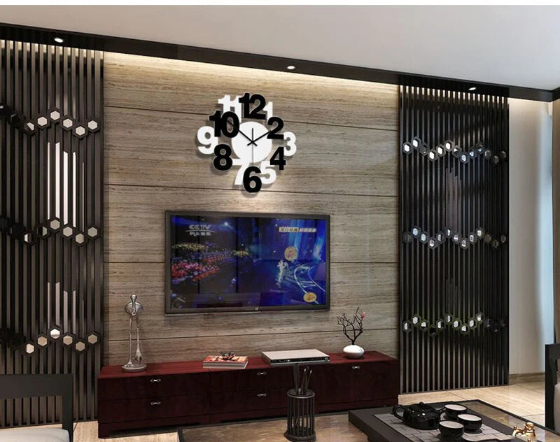 WOODEN BIG DIGITS WALL CLOCK