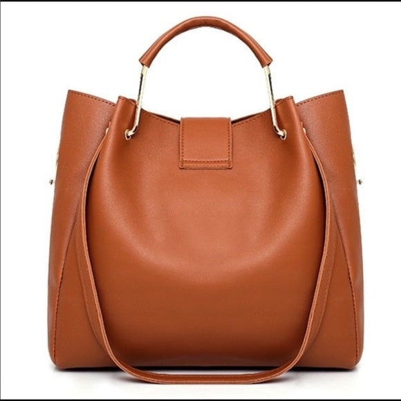 ZEMP| 3 Pcs Ladies Handbags New Luxury 3 IN 1 Ladies Leather Handbags Set