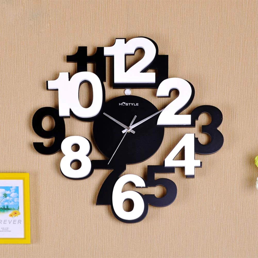 WOODEN BIG DIGITS WALL CLOCK