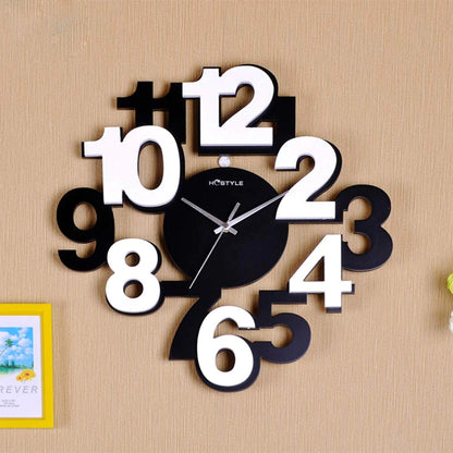 WOODEN BIG DIGITS WALL CLOCK