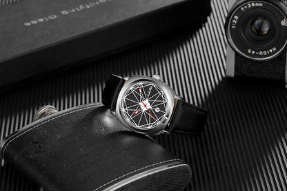 T-112 Men's Watch Date Quartz Square Dial Leather Straps