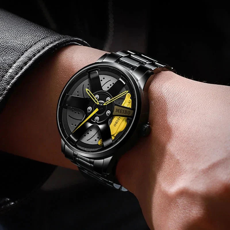 The Alloy Wheel Watch with Stainless Steel Strap