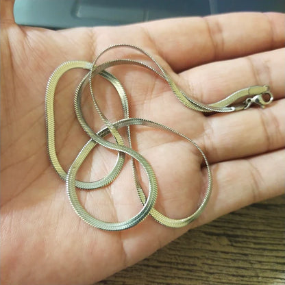 Silver Snake Neck Chain 5mm and 3mm