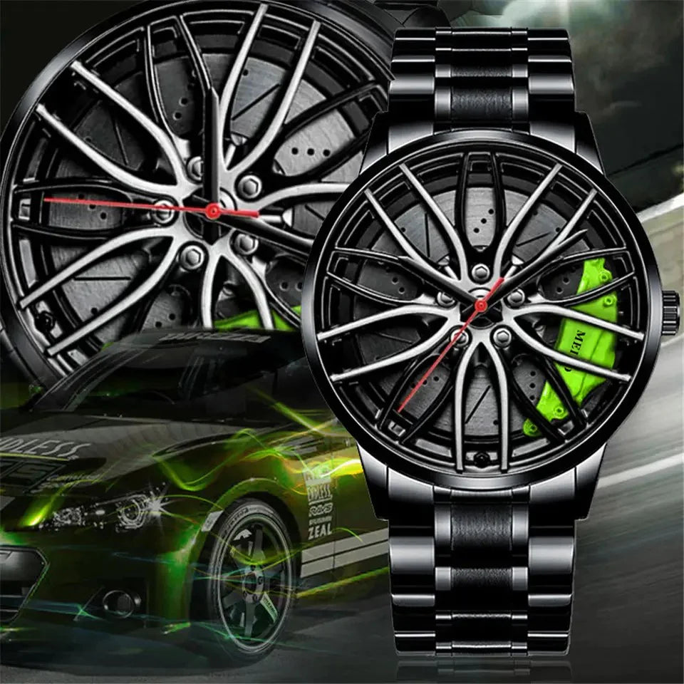 The Alloy Wheel Watch with Stainless Steel Strap