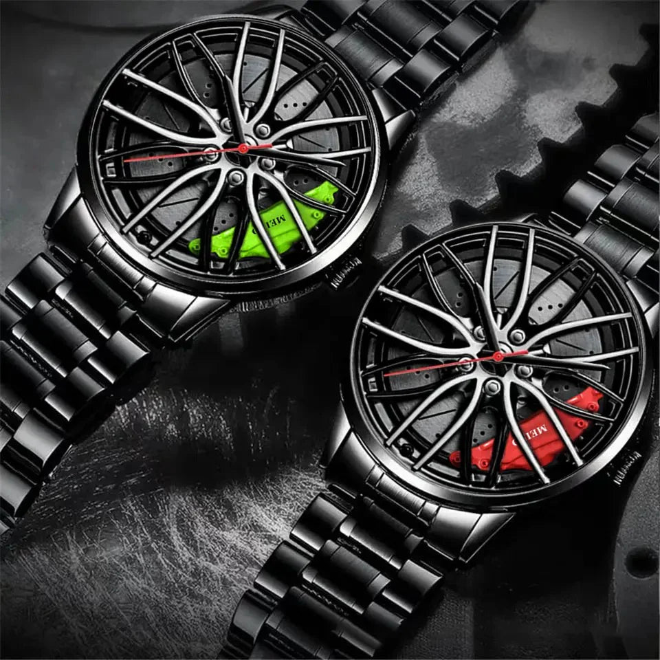 The Alloy Wheel Watch with Stainless Steel Strap