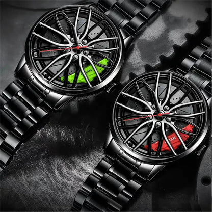 The Alloy Wheel Watch with Stainless Steel Strap