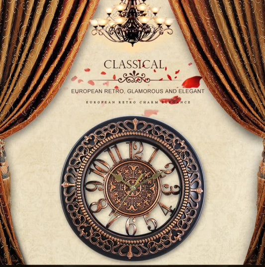 VINTAGE MODERN NUMERAL ROUND WALL CLOCK