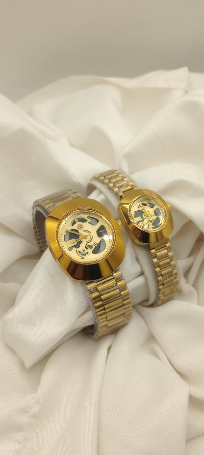 BRAVO COUPLE WATCH RADO SHAPE CHAIN WATCH (with BoX)