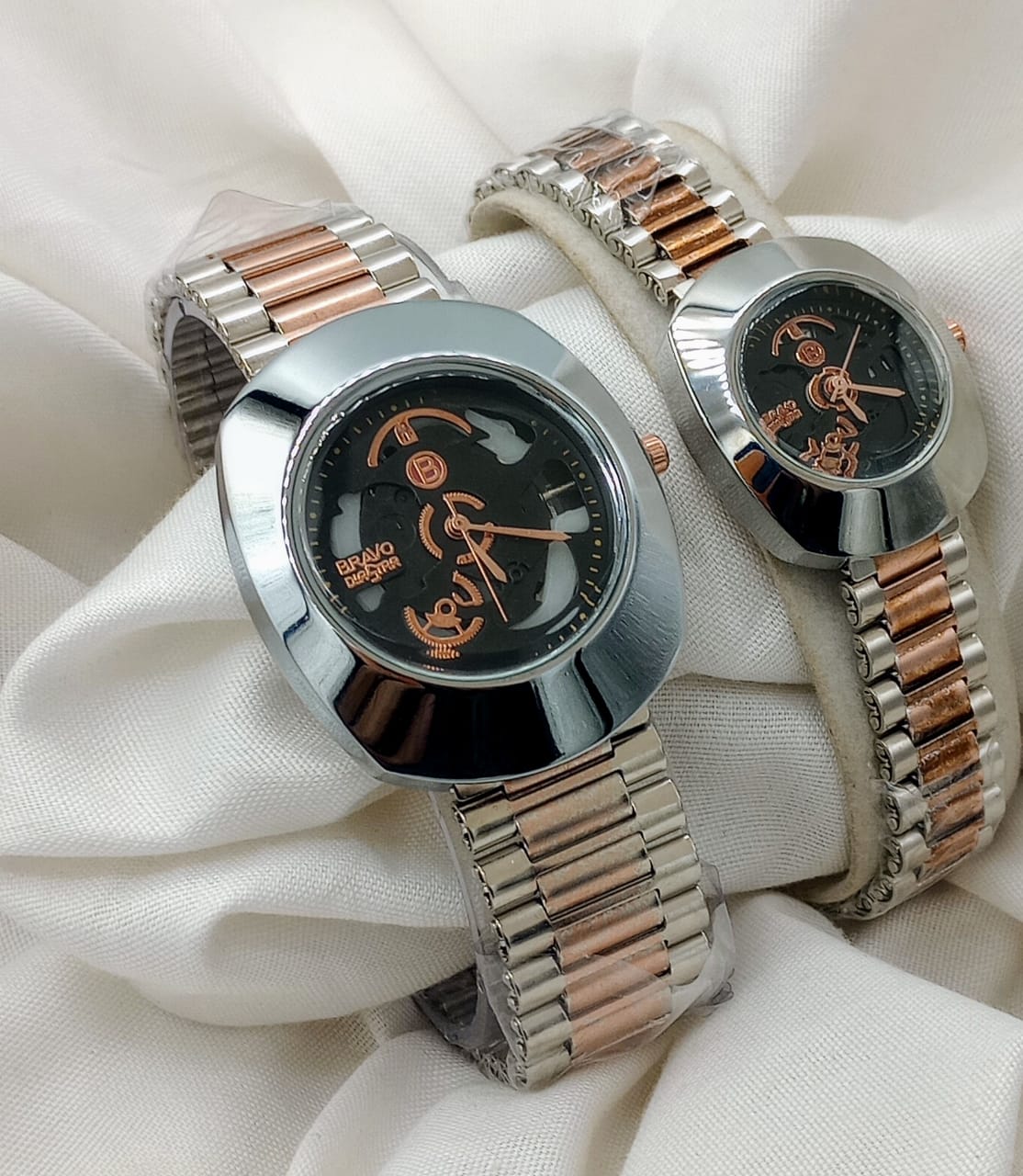 BRAVO COUPLE WATCH RADO SHAPE CHAIN WATCH (with BoX)