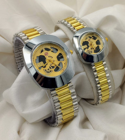 BRAVO COUPLE WATCH RADO SHAPE CHAIN WATCH (with BoX)