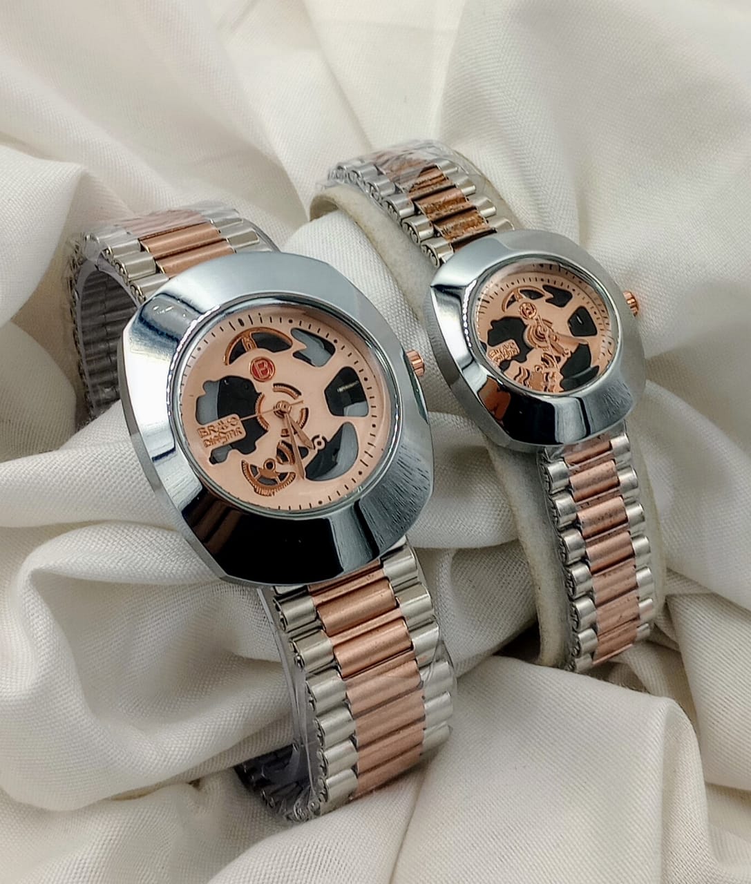 BRAVO COUPLE WATCH RADO SHAPE CHAIN WATCH (with BoX)