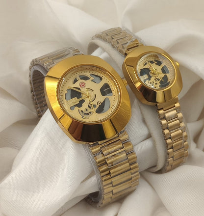 BRAVO COUPLE WATCH RADO SHAPE CHAIN WATCH (with BoX)