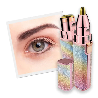 2 In 1 Rechargeable Electric Eyebrow Trimmer + Body Facial Hair Cleaner