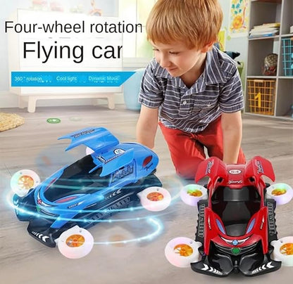 ZEMP| Four-Wheel Flying Car with SOUND - LIGHT and UNIVERSAL 360 ROTATE