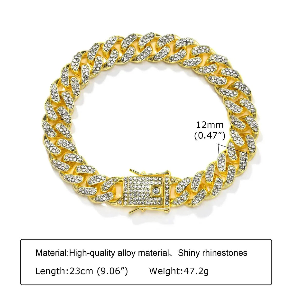 Golden Iced Out Miami Cuban Bracelet