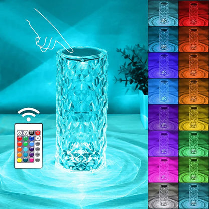 Crystal Touch Control LED Night Lamp with Remote