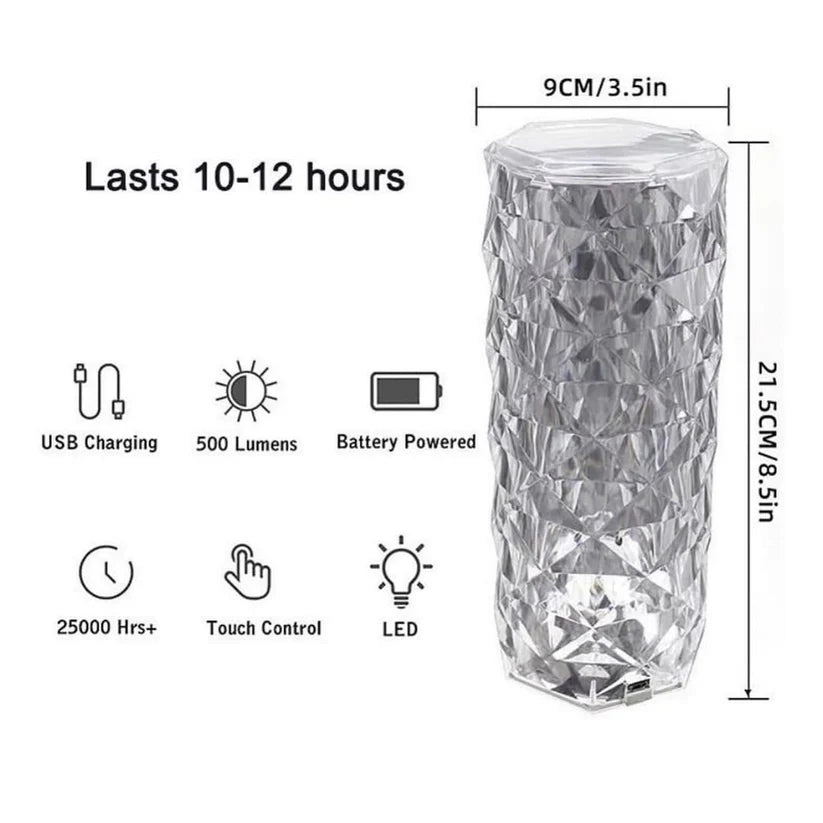 Crystal Touch Control LED Night Lamp with Remote