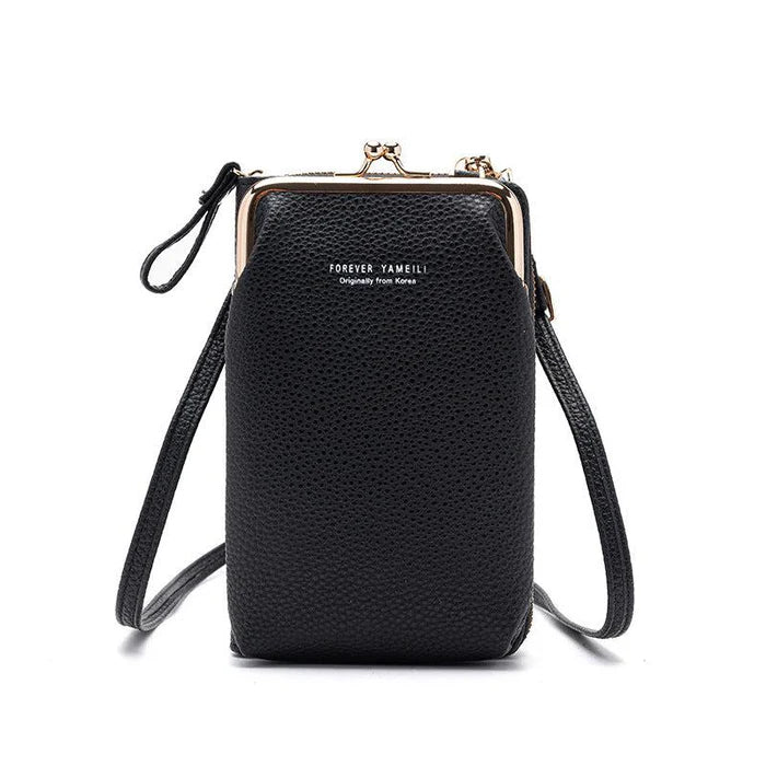 Lychee Pattern Forever Leather Crossbody Bag