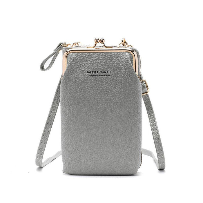 Lychee Pattern Forever Leather Crossbody Bag