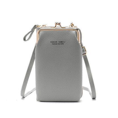 Lychee Pattern Forever Leather Crossbody Bag