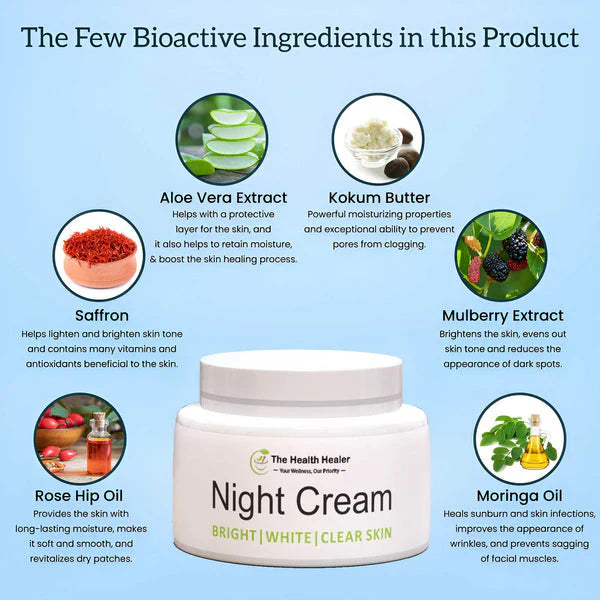 The Night Cream Bright, White Clear Face