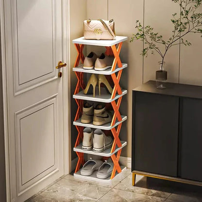 Multilayer Folding Shoe Rack Organizer with X Shape For Home